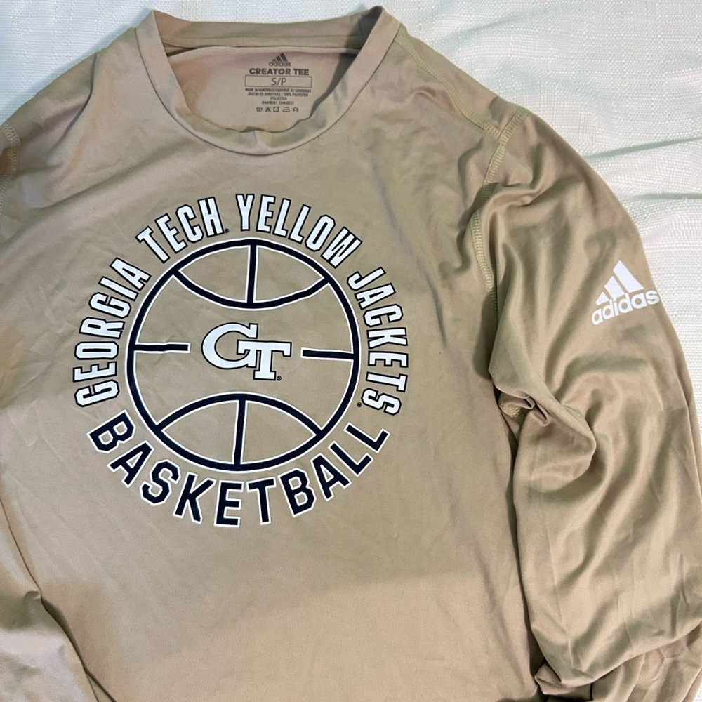 Adidas Tan Georgia Tech Basketball Long Sleeve